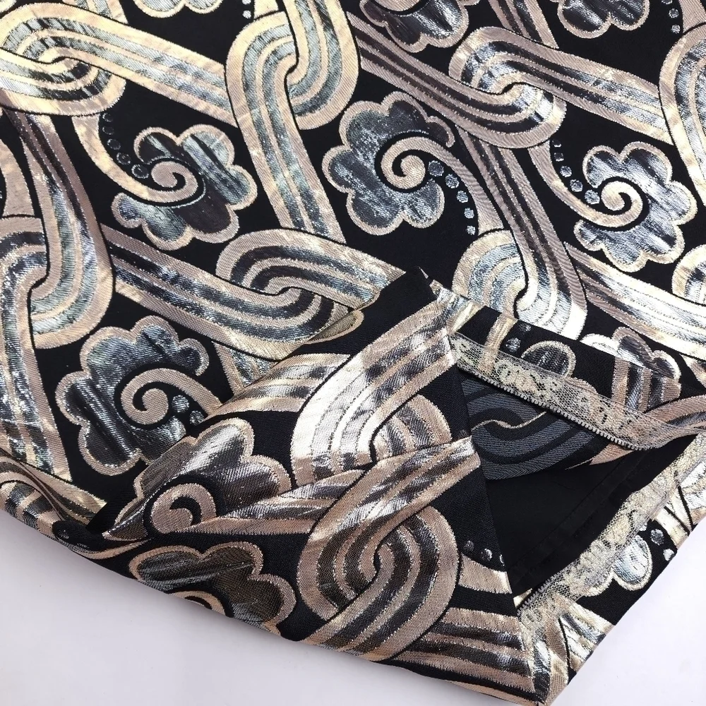 Lilly Pulitzer Black Gold Silver Beaded Halter Top Strappy Back Dress Sz… - Picture 8 of 14